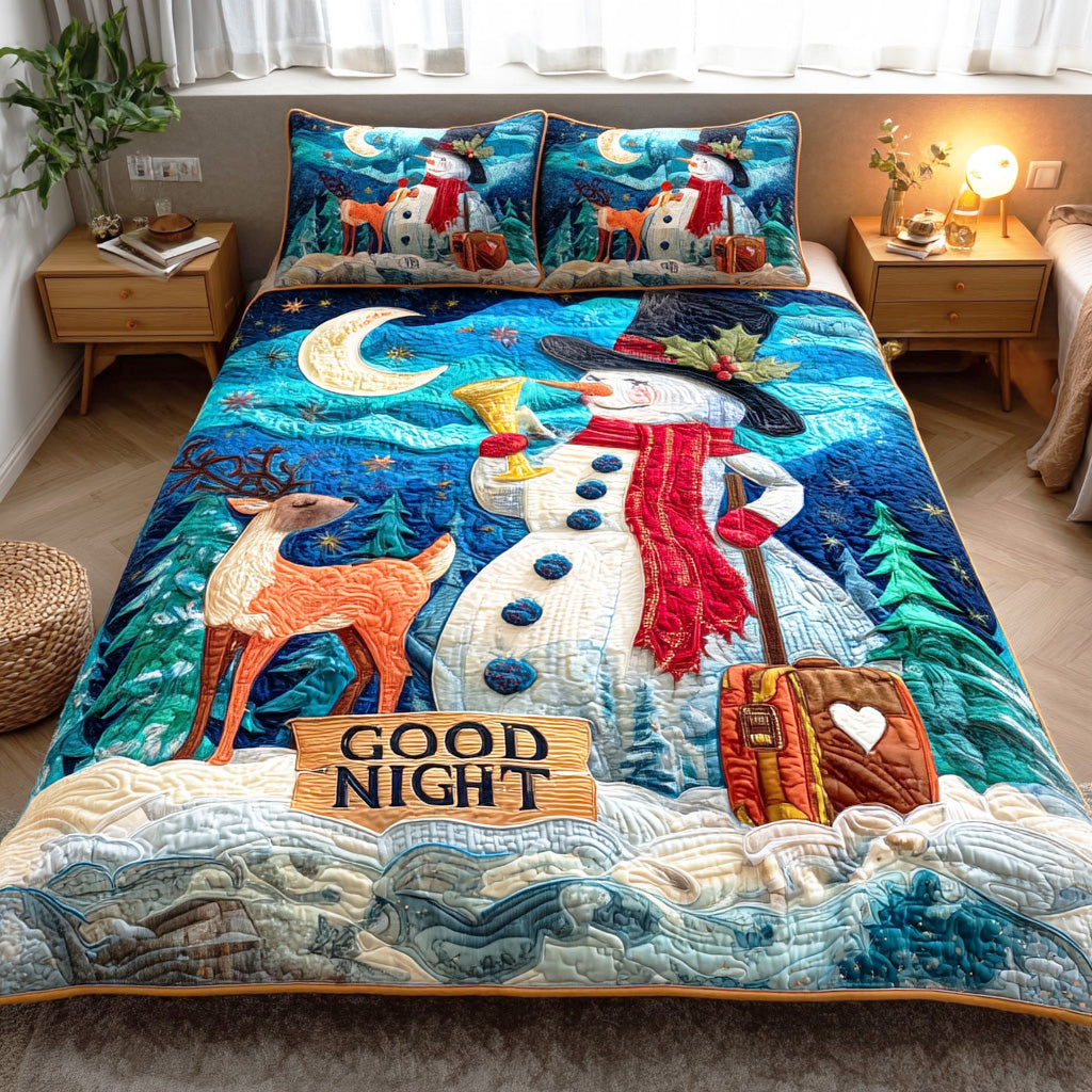 Snowmen Wonderland -Piece Quilted Bedding Set VTQ-Myprintsy