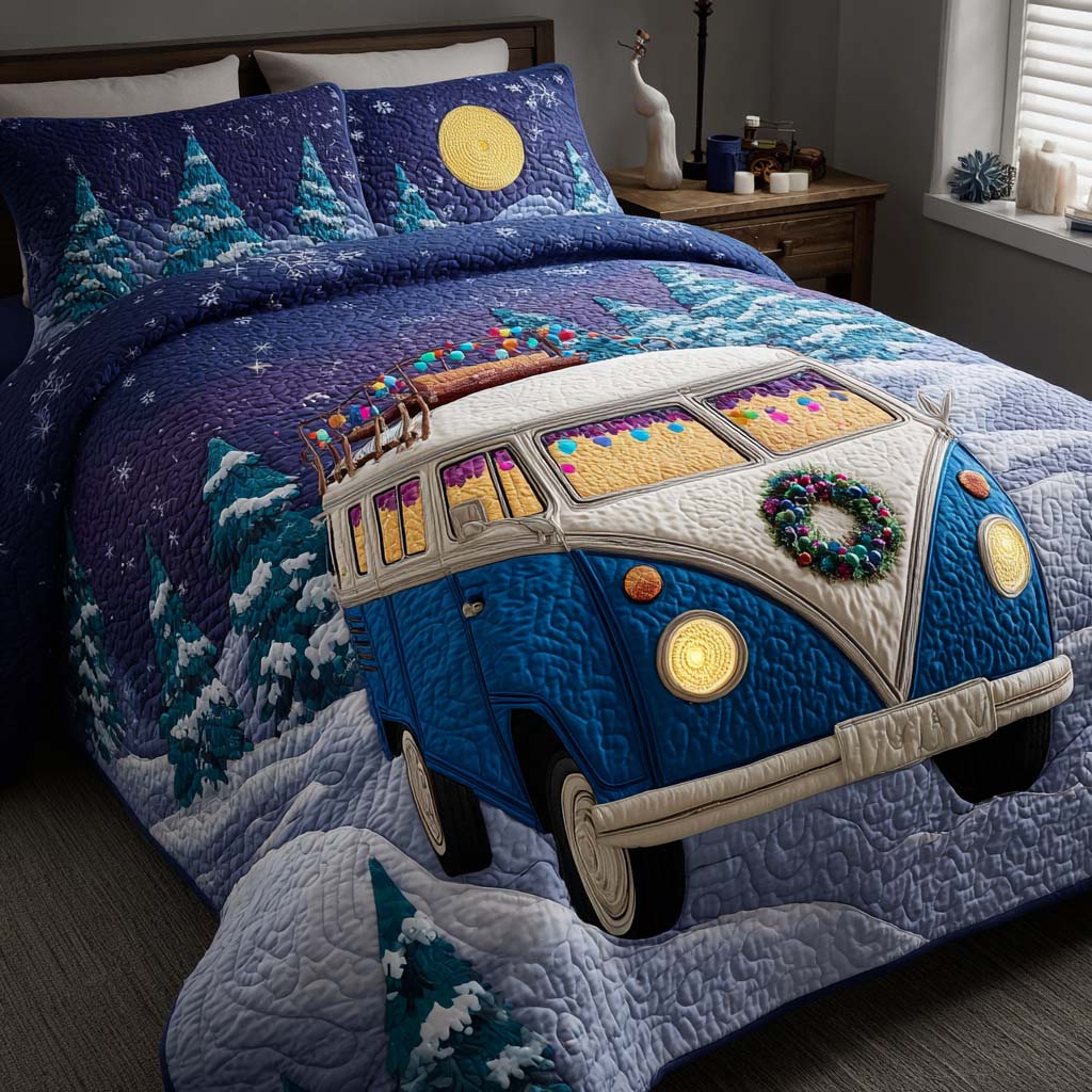 Snowy Camp Dreams -Piece Quilted Bedding Set VTQ-Myprintsy