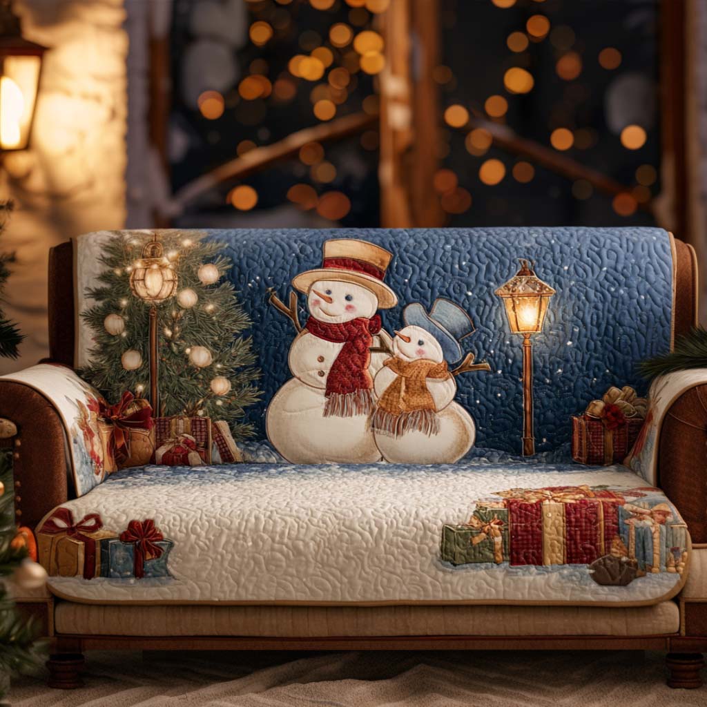 Snowy Charm Quilted Sofa Cover VTQ-Myprintsy