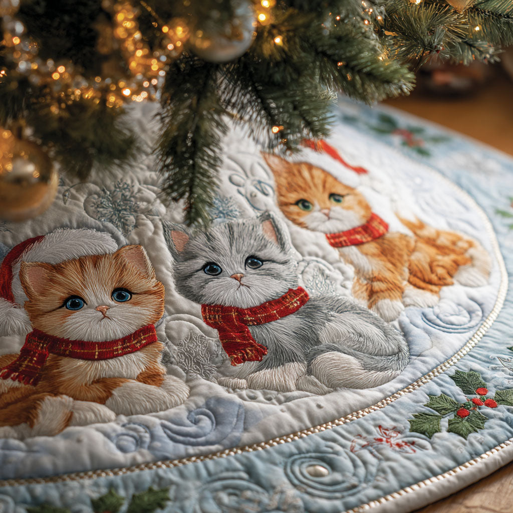 Snowy Companions Christmas Quilted Tree Skirt-Myprintsy