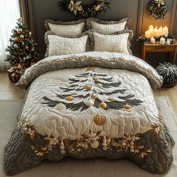 Snowy Elegance -Piece Quilted Bedding Set VTQ-Myprintsy