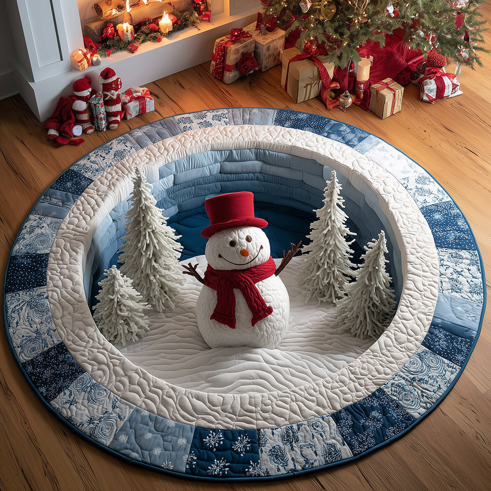 Snowy Fun Quilted Round Mat VTQ-Myprintsy