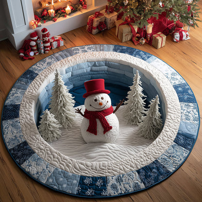 Snowy Fun Quilted Round Mat VTQ-Myprintsy