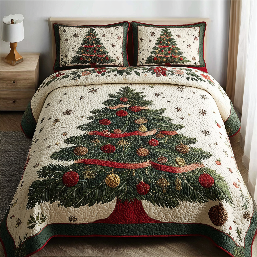 Snowy Grove -Piece Quilted Bedding Set VTQ-Myprintsy