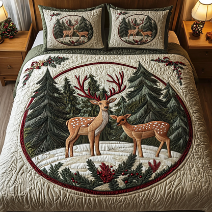 Snowy Haven -Piece Quilted Bedding Set VH VTQ-Myprintsy