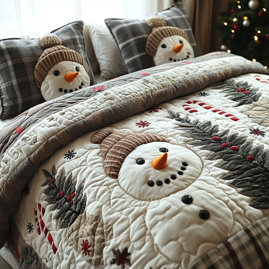 Snowy Joy -Piece Quilted Bedding Set VTQ-Myprintsy