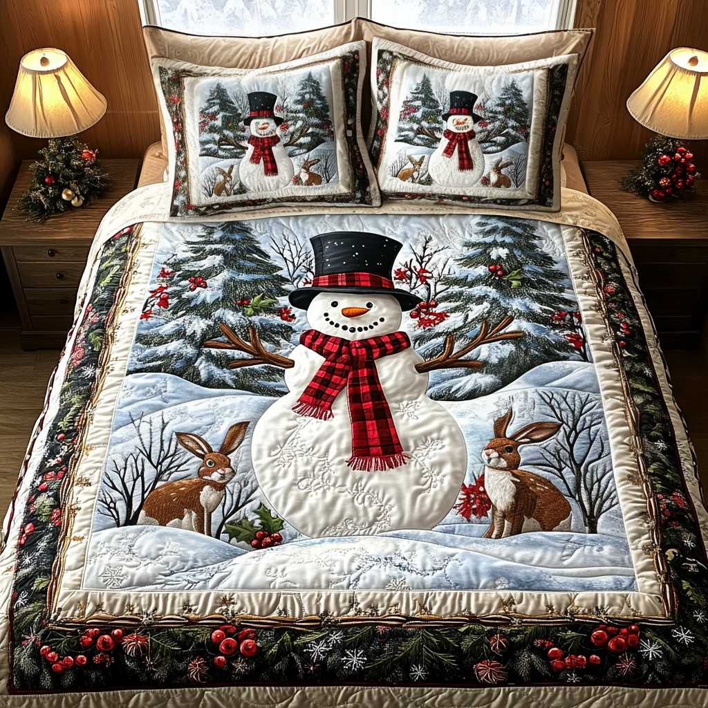 Snowy Magic -Piece Quilted Bedding Set VTQ-Myprintsy