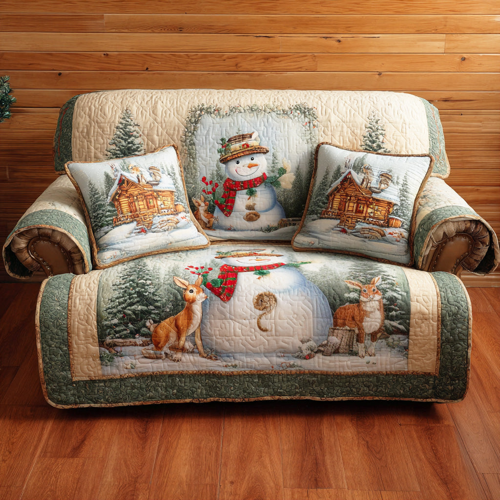 Snowy Night Cheer Quilted Sofa Cover VTQ-Myprintsy