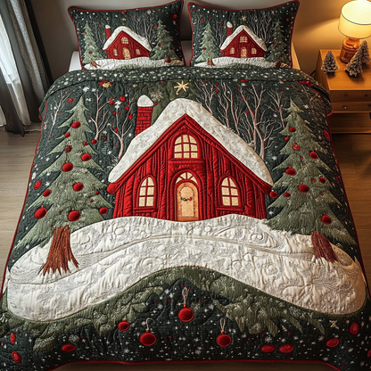 Snowy Night Haven -Piece Quilted Bedding Set VTQ-Myprintsy