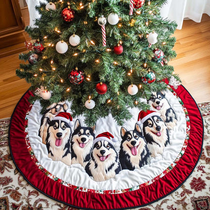 Snowy Paws Christmas Quilted Tree Skirt-Myprintsy