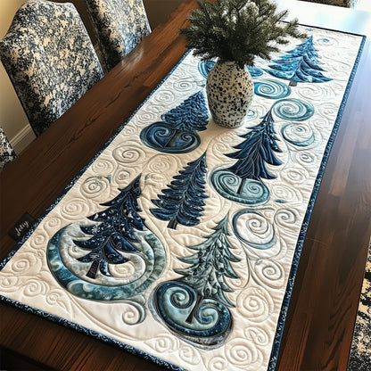 Snowy Pine Delight Quilted Table Runner VTQ-Myprintsy