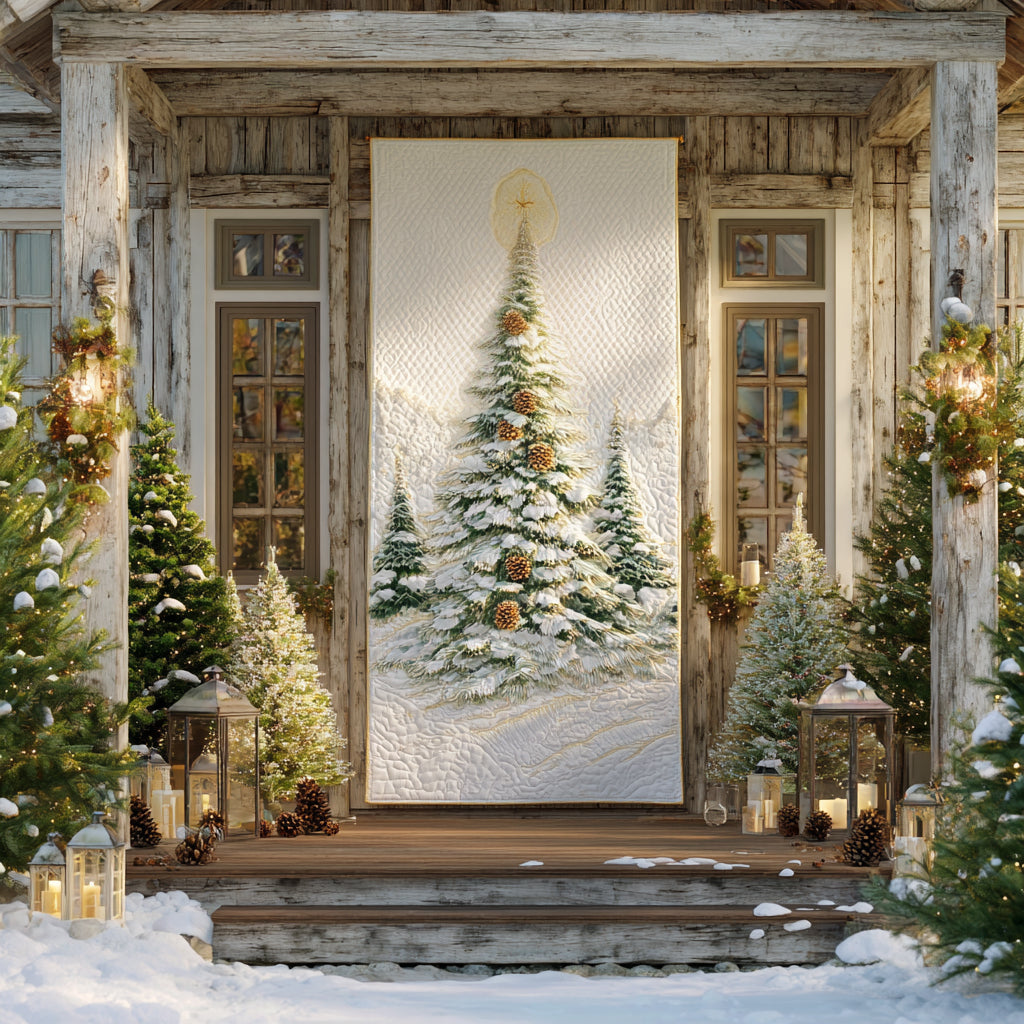 Snowy Pines Quilted Door Cover VTQ-Myprintsy