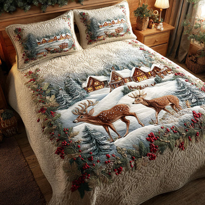 Snowy Serenity -Piece Quilted Bedding Set VTQ-Myprintsy