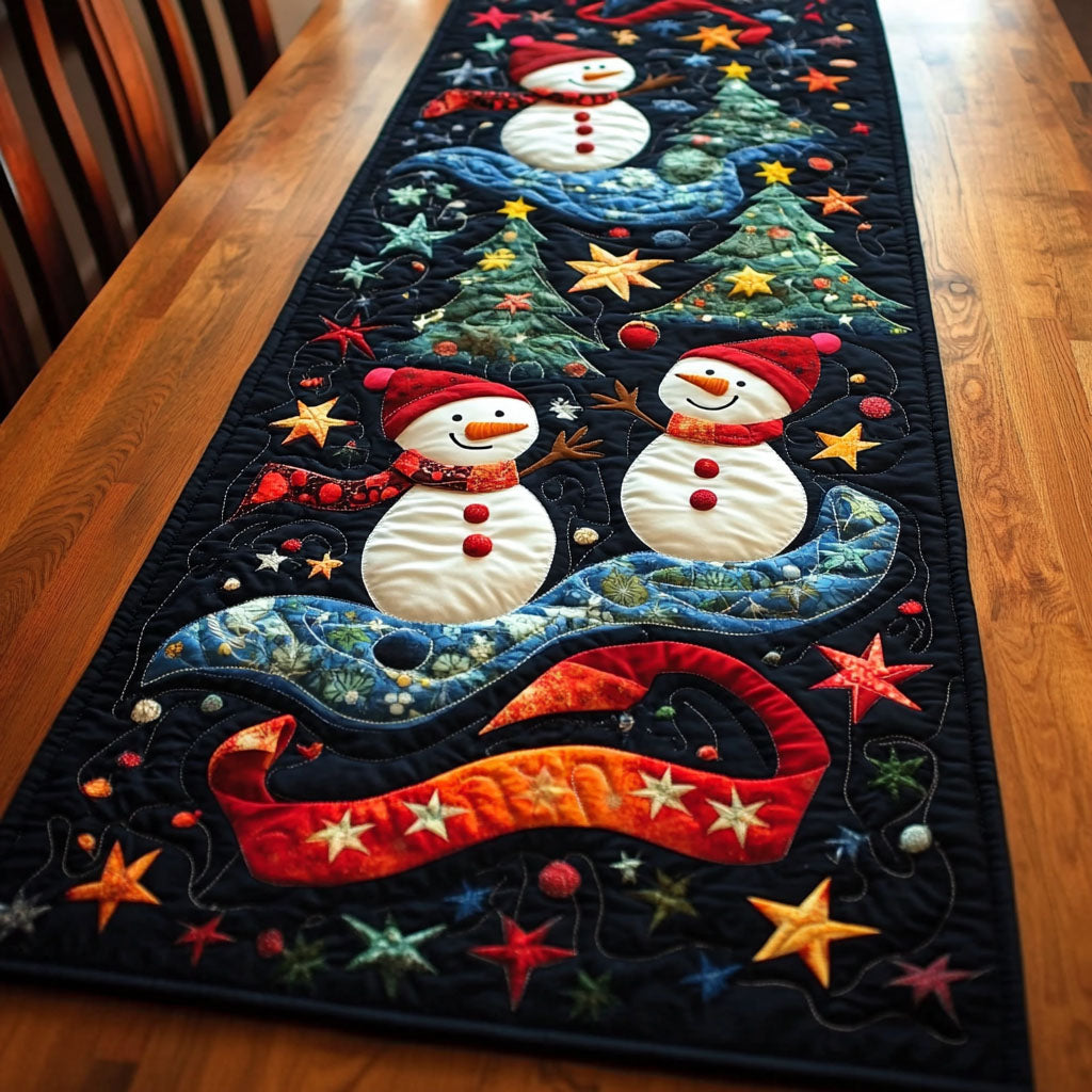 Snowy Smiles Quilted Table Runner VTQ-Myprintsy