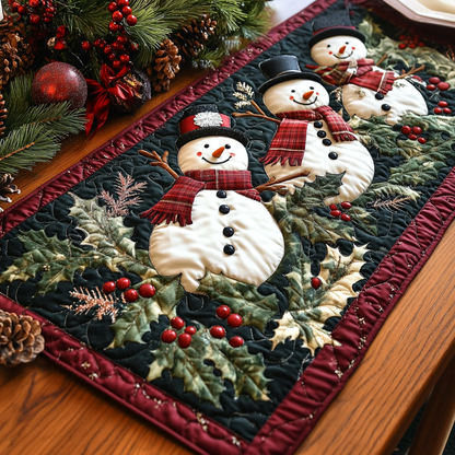 Snowy Smiles Quilted Table Runner VTQ-Myprintsy