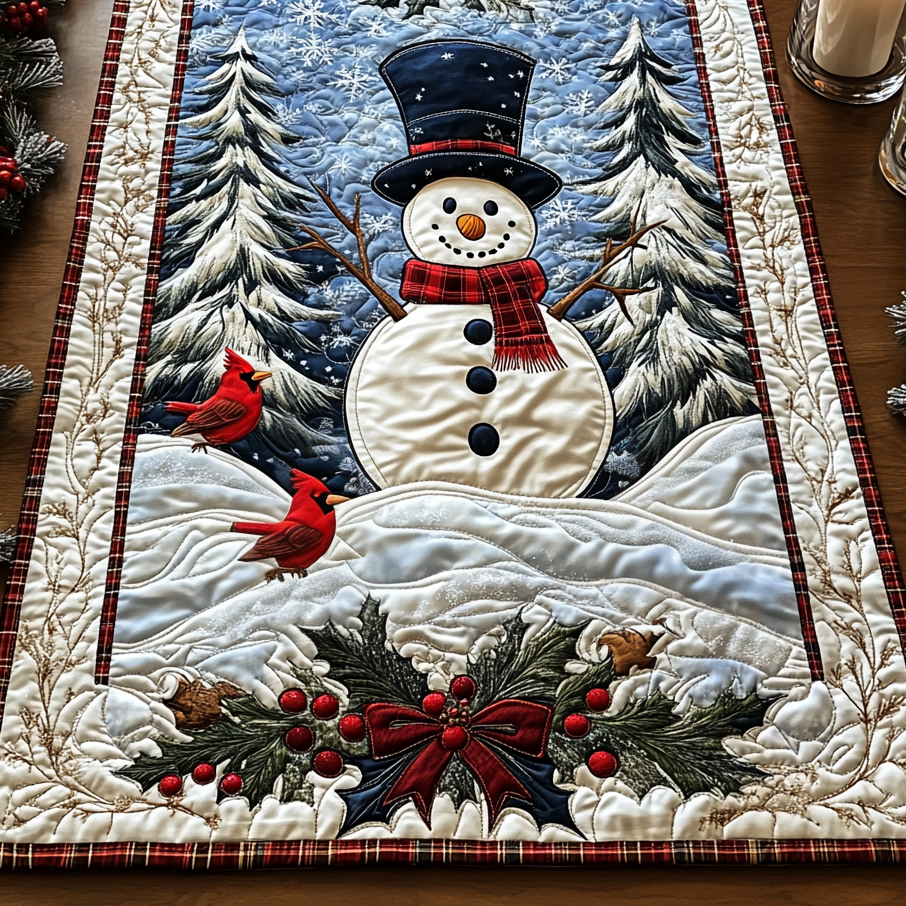Snowy Smiles Quilted Table Runner VTQ-Myprintsy