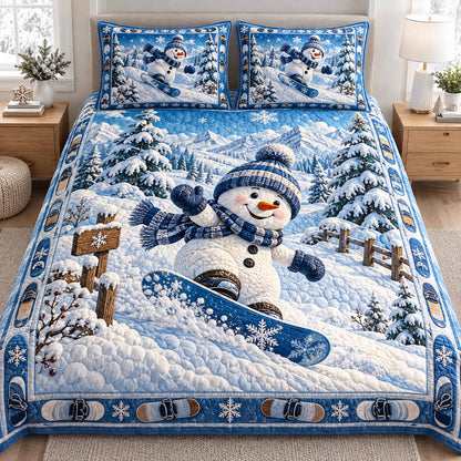 Snowy Snowmen -Piece Quilted Bedding Set VTQ-Myprintsy