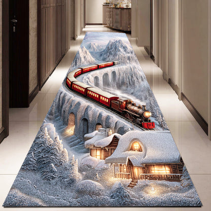 Snowy Train Trail Runner Carpet VTQ-Myprintsy