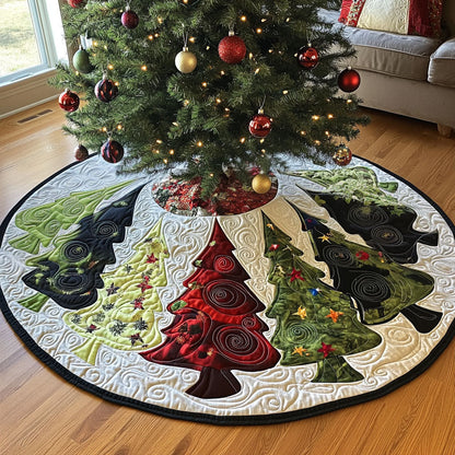 Snowy Tree Jubilee Quilted Christmas Tree Skirt-Myprintsy