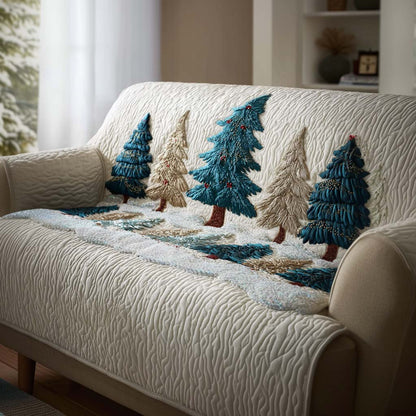 Snowy Tree Night Quilted Sofa Cover VTQ-Myprintsy
