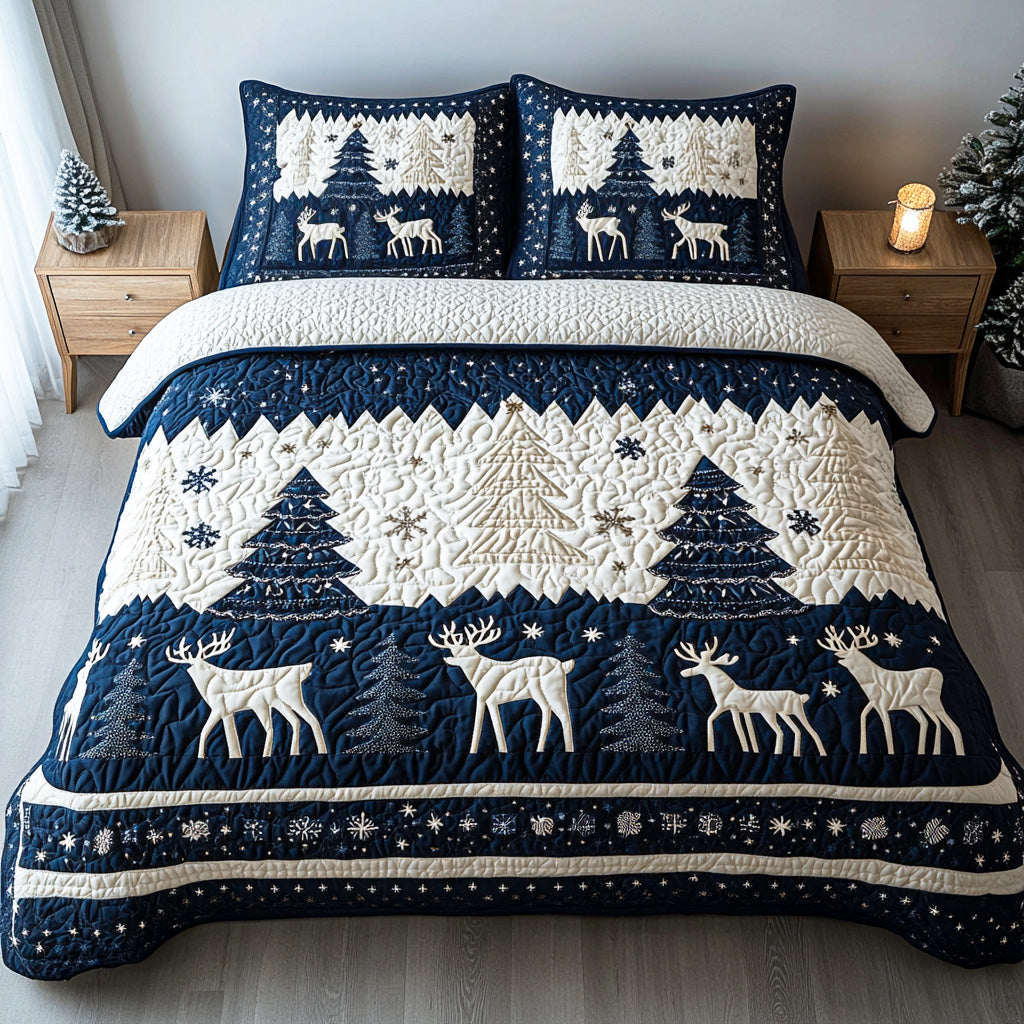 Snowy Tree -Piece Quilted Bedding Set VTQ-Myprintsy