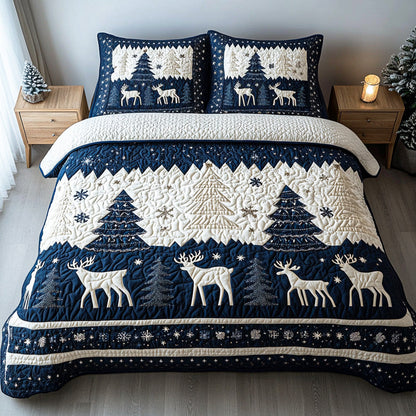 Snowy Tree -Piece Quilted Bedding Set VTQ-Myprintsy