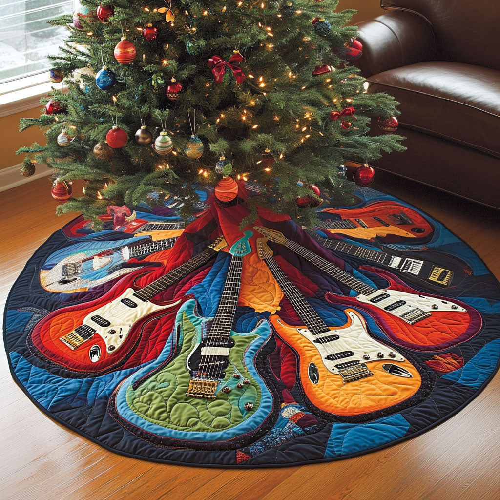 Sonic Blast Quilted Christmas Tree Skirt-Myprintsy