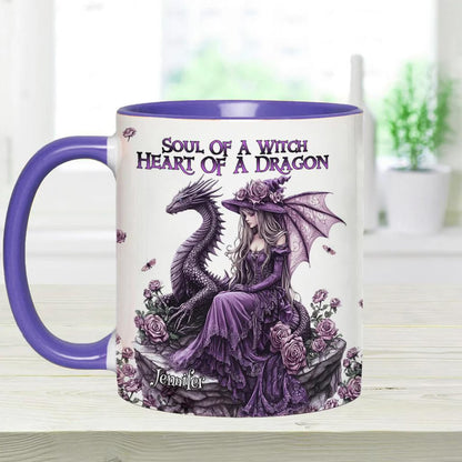 Soul Of A Witch Heart Of A Dragon - Personalized Accent Mug-Myprintsy