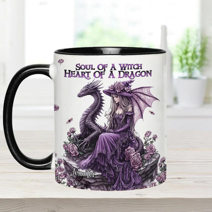 Soul Of A Witch Heart Of A Dragon - Personalized Accent Mug-Myprintsy