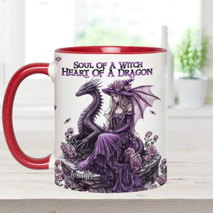 Soul Of A Witch Heart Of A Dragon - Personalized Accent Mug-Myprintsy