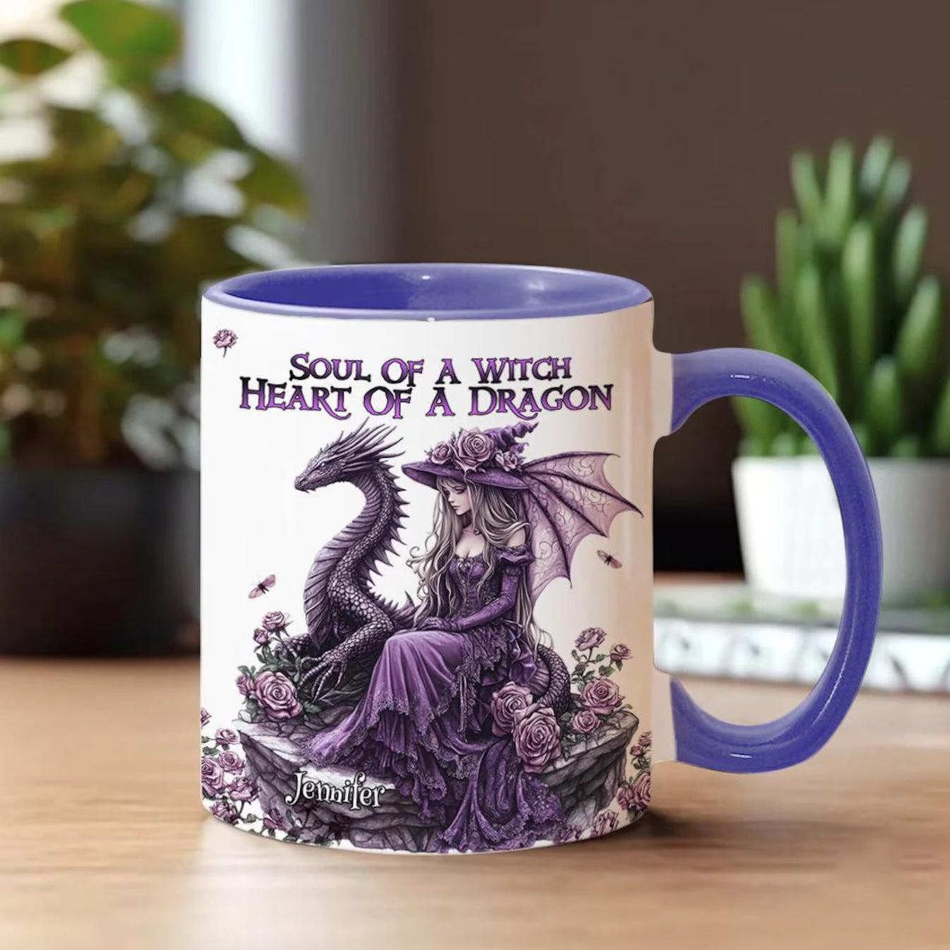 Soul Of A Witch Heart Of A Dragon - Personalized Accent Mug-Myprintsy
