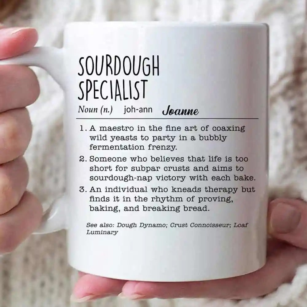 Sourdough Specialist Definition Personalized Mug, Artisan Baker Gift, Fine Cooking Fermentation Lover, Home Baker Bread Making Cup, Sourdough Baker Mug-Myprintsy