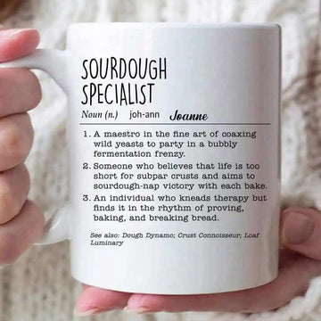 Sourdough Specialist Definition Personalized Mug, Artisan Baker Gift, Fine Cooking Fermentation Lover, Home Baker Bread Making Cup, Sourdough Baker Mug-Myprintsy