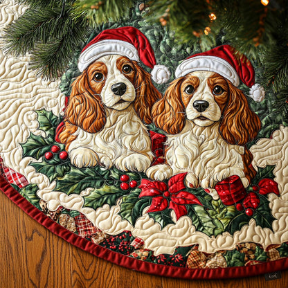 Spaniel Bliss Quilted Christmas Tree Skirt VTQ-Myprintsy