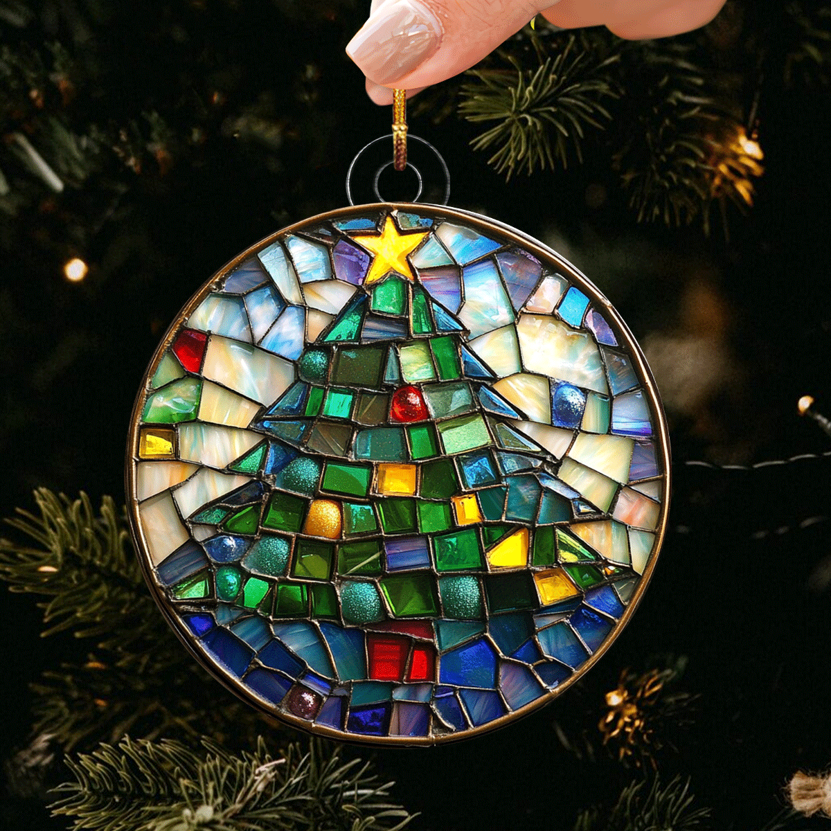 Sparkling Christmas Tree Mica Ornament VTQ-Myprintsy