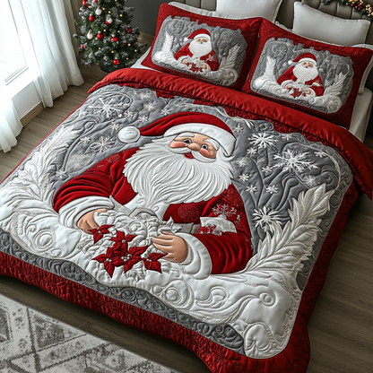 Sparkling Santa -Piece Quilted Bedding Set VTQ-Myprintsy