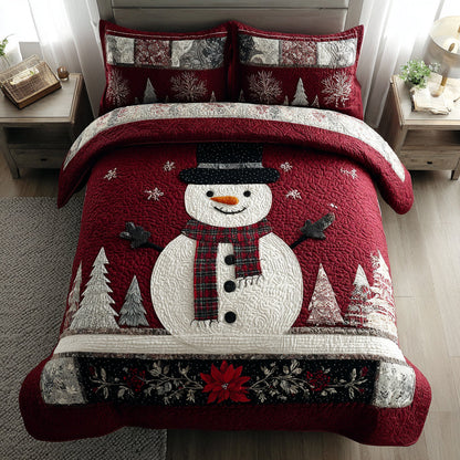 Sparkling Snowman -Piece Quilted Bedding Set VTQ-Myprintsy
