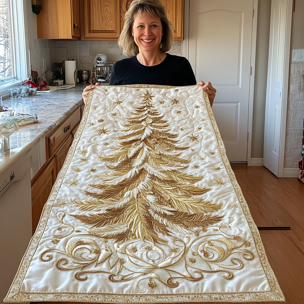 Sparkling Tree Quilted Table Runner VTQ-Myprintsy