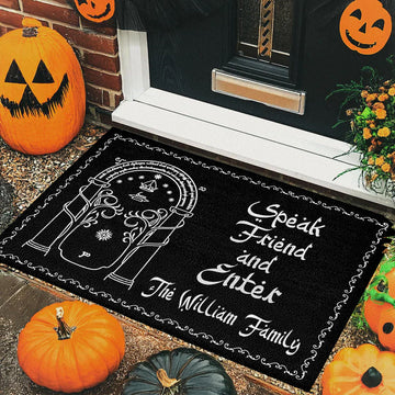 Speak, Friend, And Enter - Personalized Halloween Doormat-Myprintsy