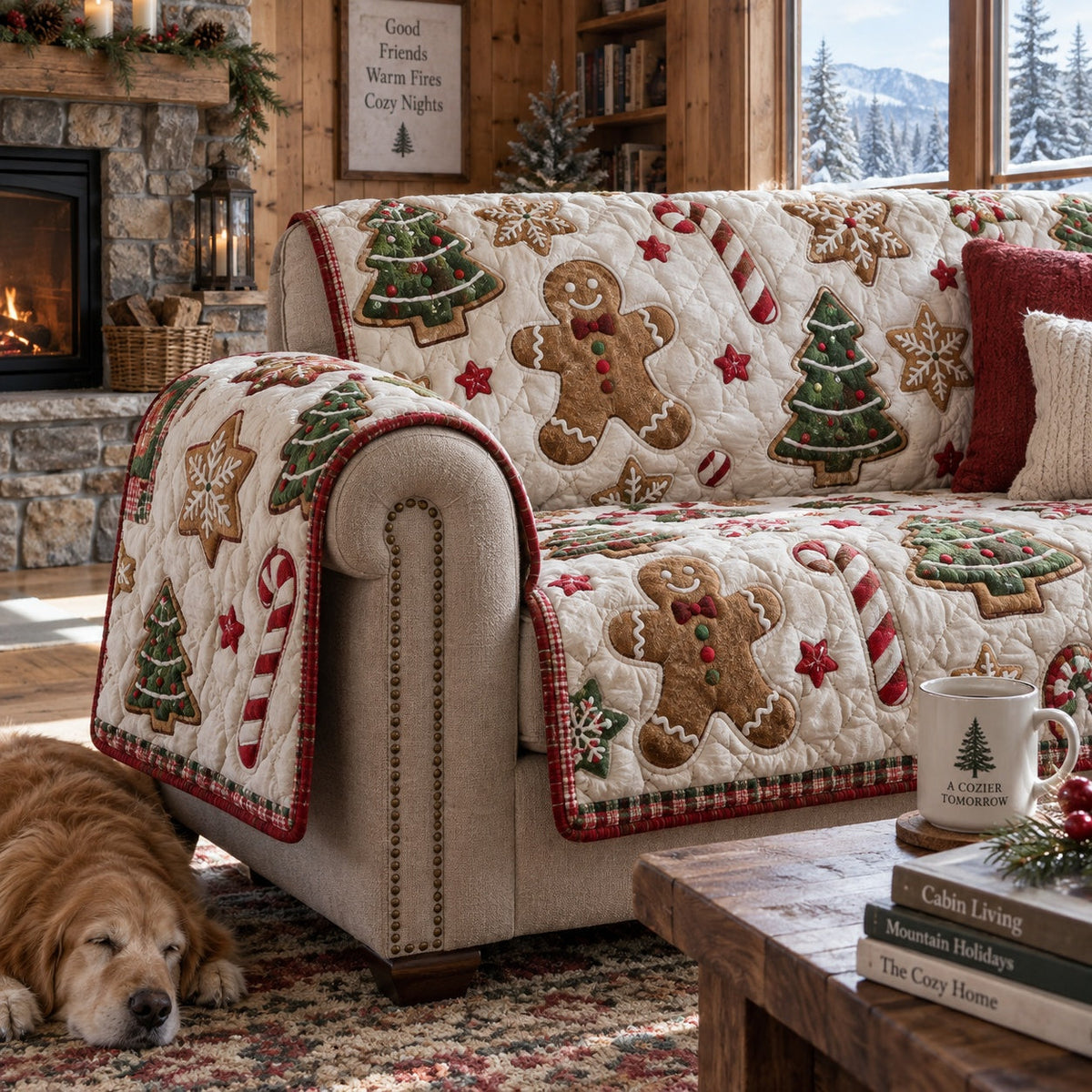 Spiced Starry Sweets Quilted Sofa Cover VTQ-Myprintsy