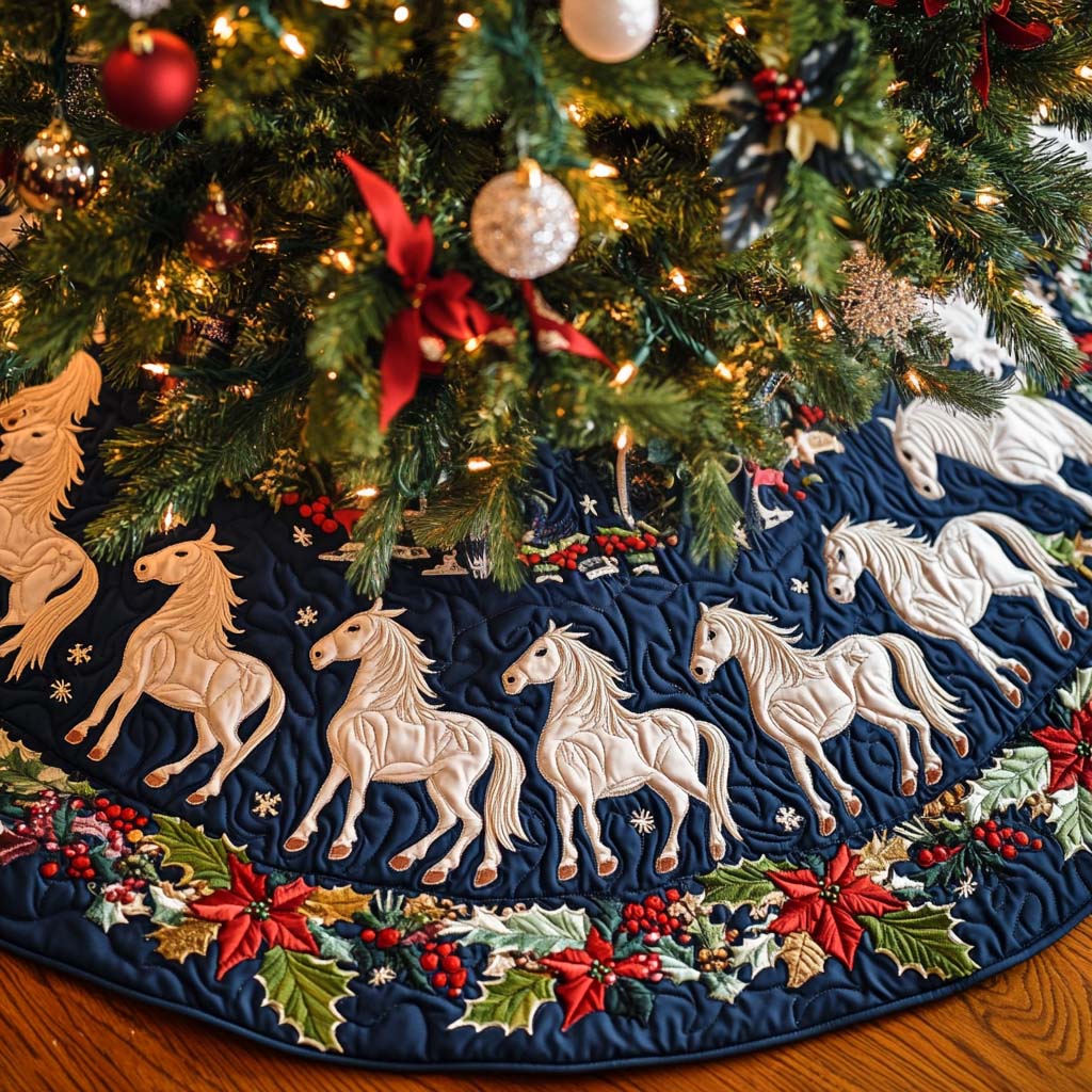 Spirit Of The Plains Christmas Quilted Tree Skirt-Myprintsy