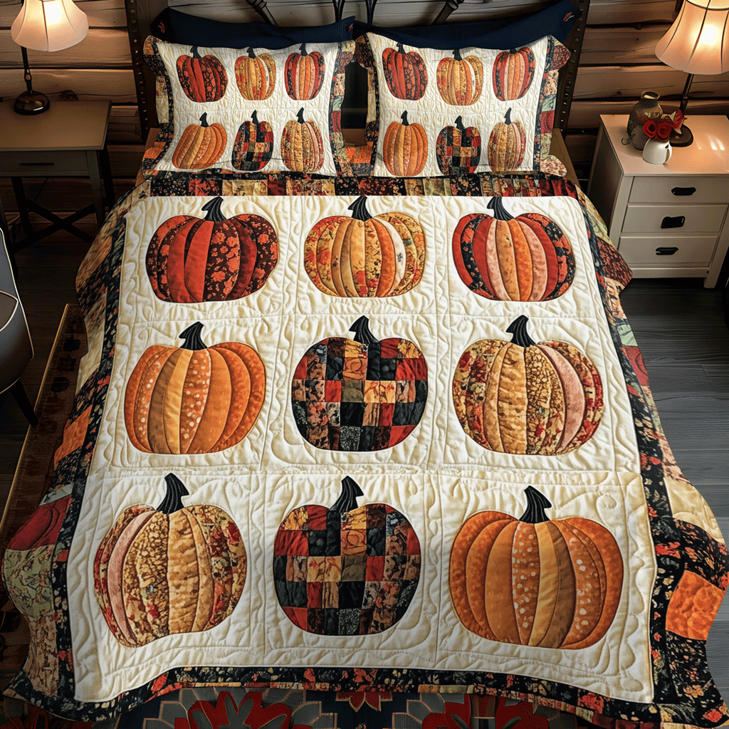 Spooky Harvest -Piece Quilted Bedding Set VTQ-Myprintsy