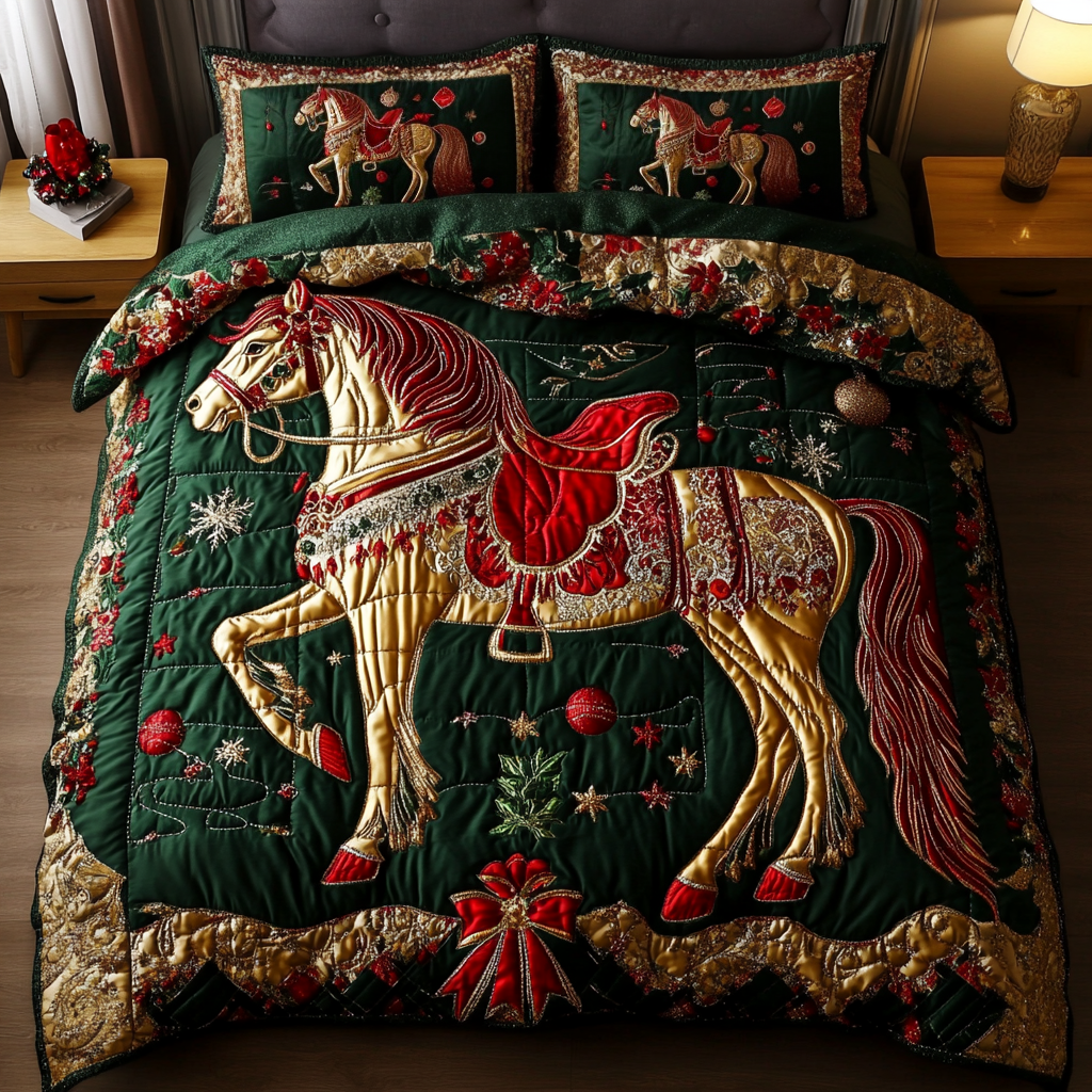 Stable Dreams -Piece Quilted Bedding Set VH VTQ-Myprintsy