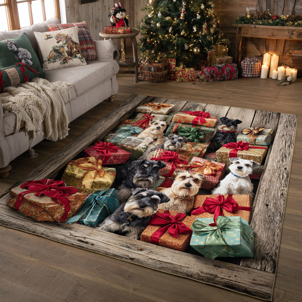 Stacked Schnauzer Presents Area Rug VTQ-Myprintsy