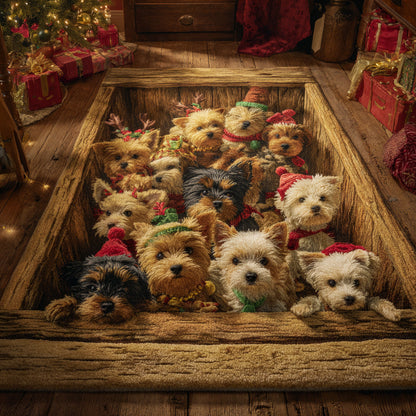 Stacked Yorkie Area Rug VTQ-Myprintsy