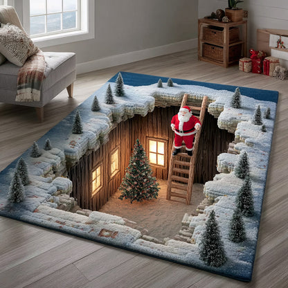 Staircase Santa Claus Area Rug VTQ-Myprintsy