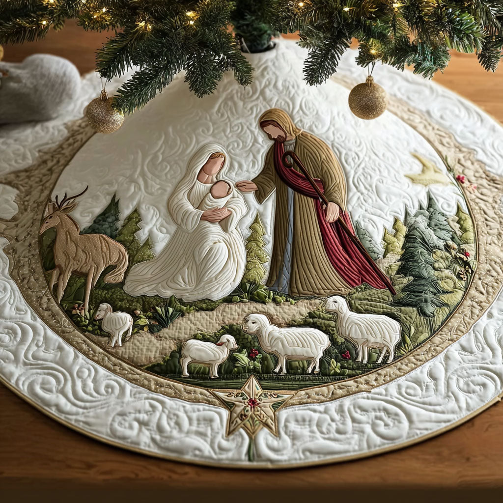 Star of Bethlehem Christmas Quilted Tree Skirt-Myprintsy