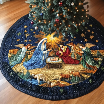 Starlit Birth Quilted Christmas Tree Skirt VTQ-Myprintsy