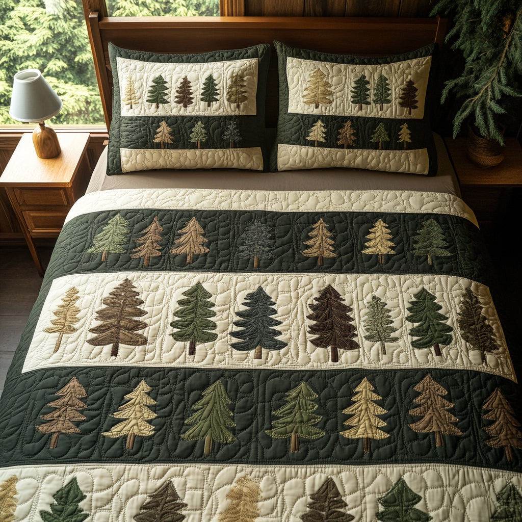 Starlit Pine -Piece Quilted Bedding Set VTQ-Myprintsy