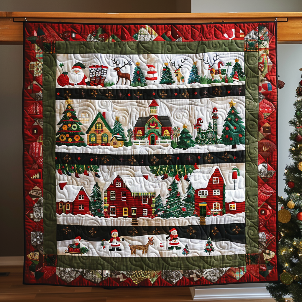 Starlit Santa Quilted Blanket VTQ-Myprintsy